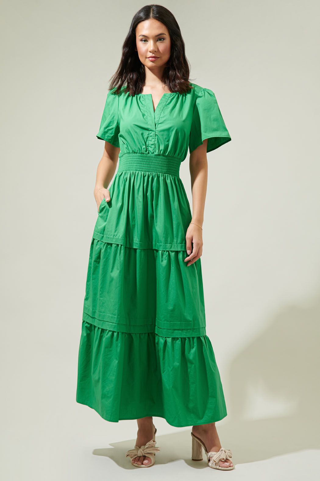 Jamila poplin midi dress