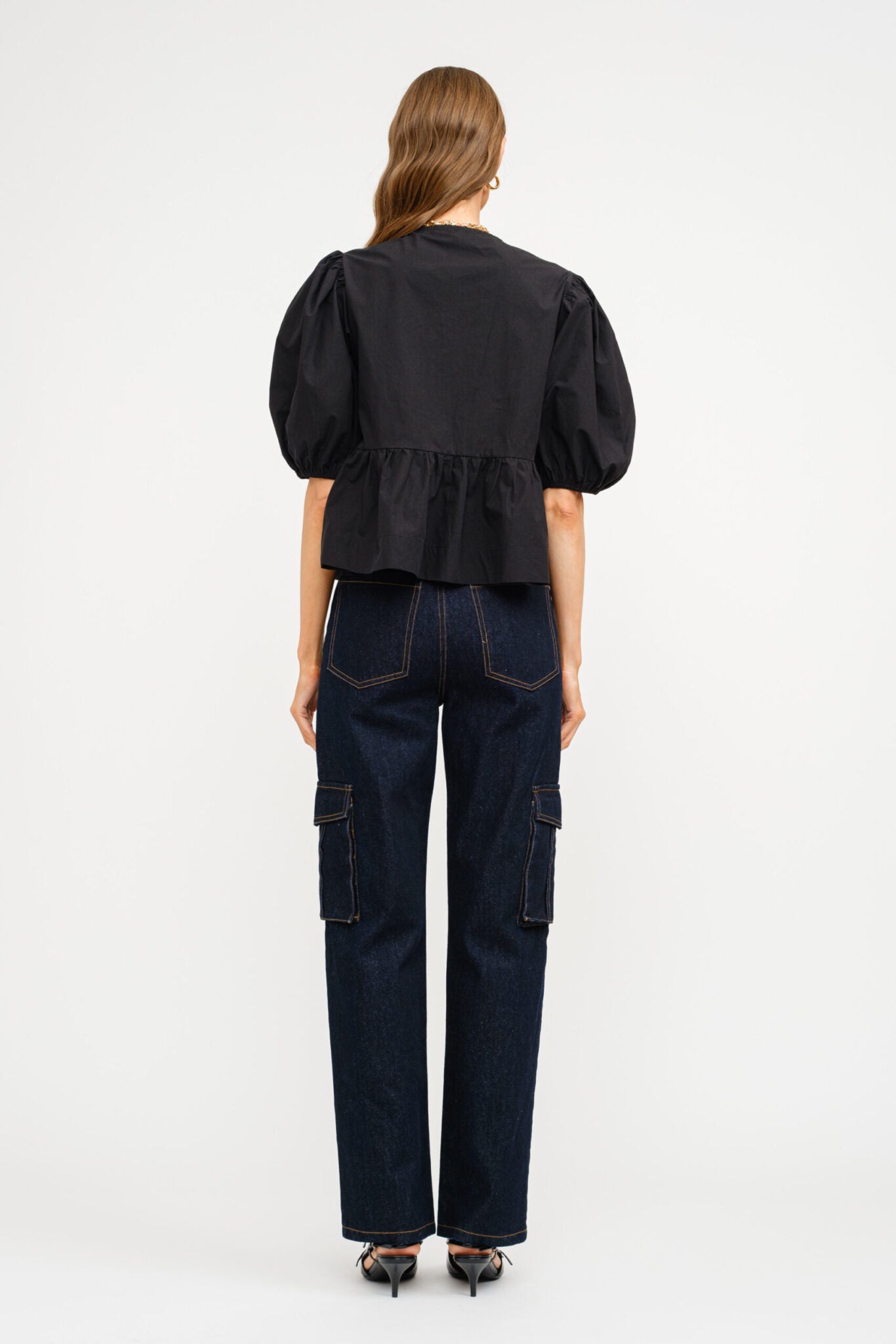 Norah poplin blouse in black