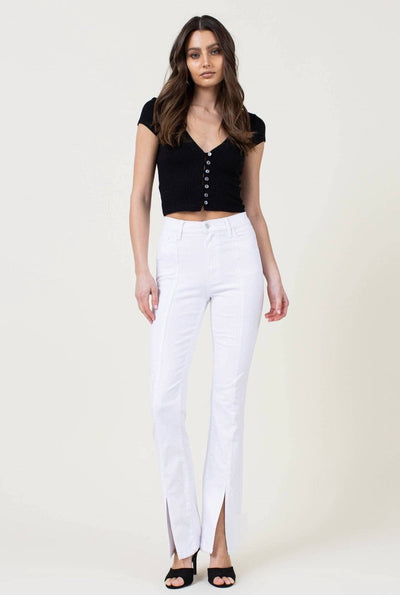 Carrie open toe white jean