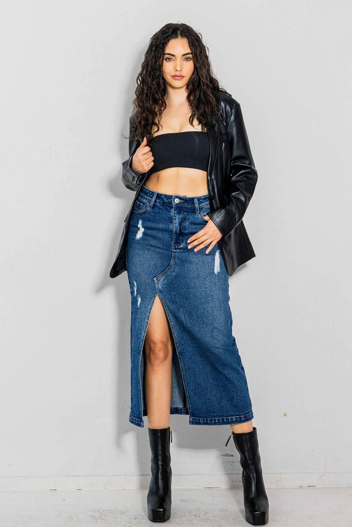 Quay maxi denim skirt