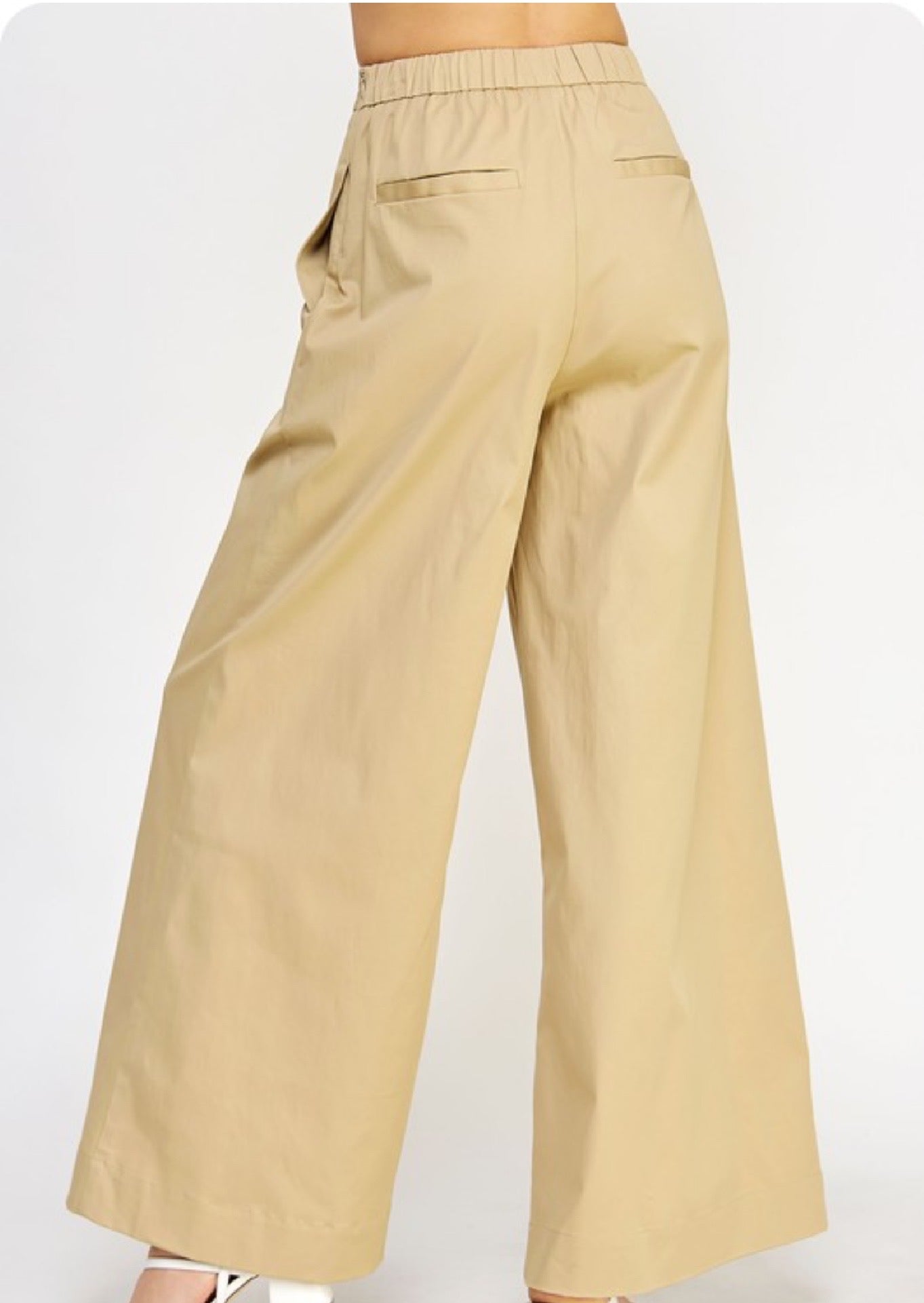 Ecru wide leg pant