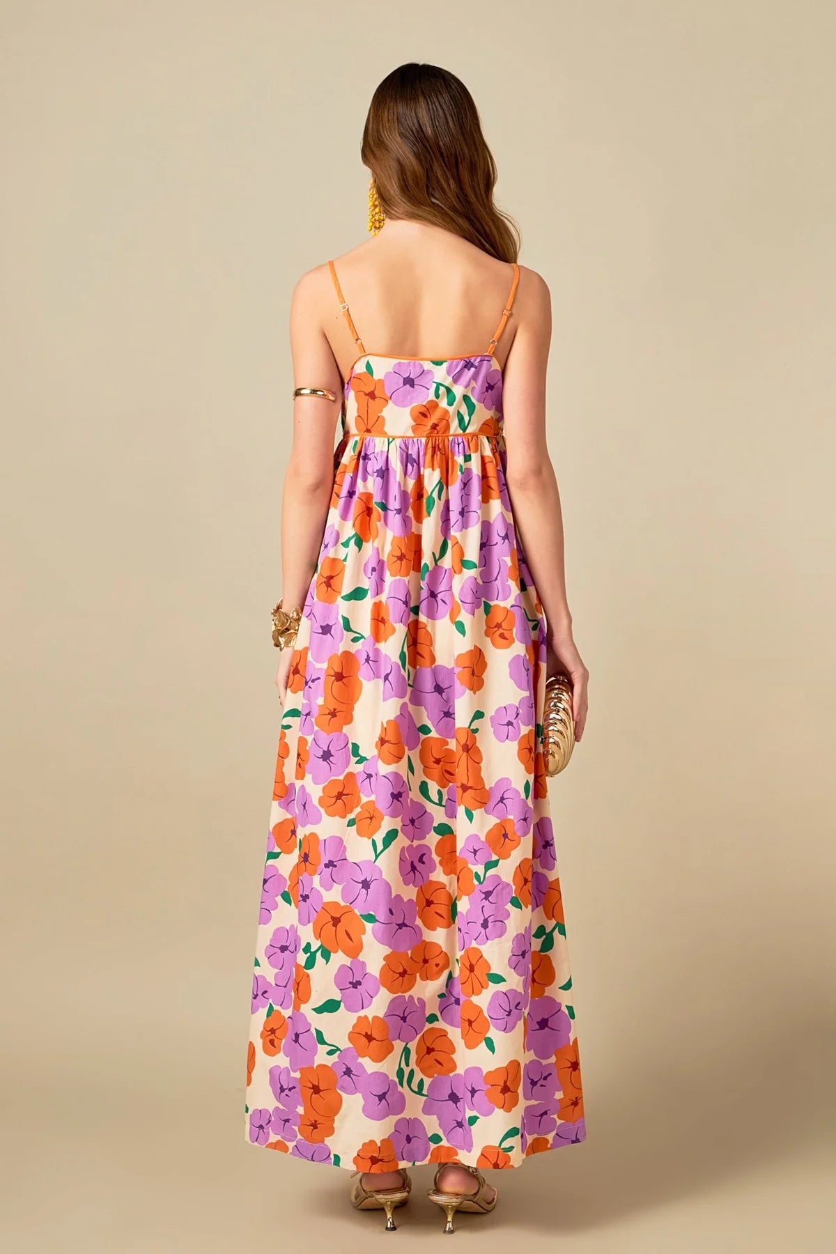 Print empire waist maxi dress