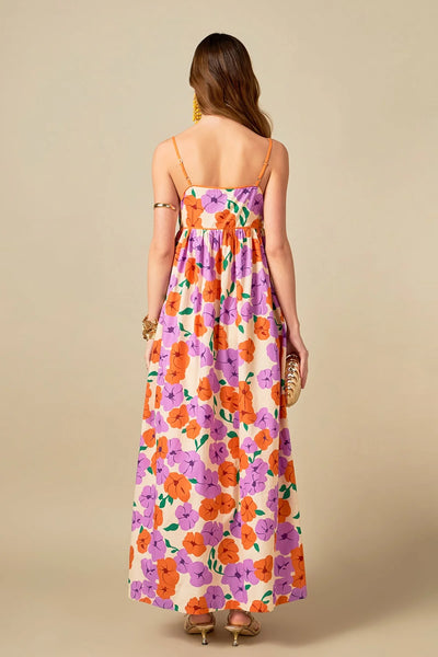 Print empire waist maxi dress