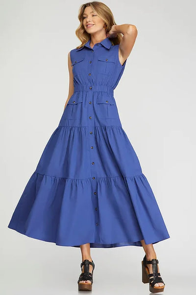 Lillien button down midi dress