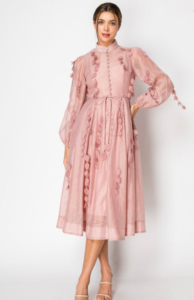 Juliet baby pink midi dress