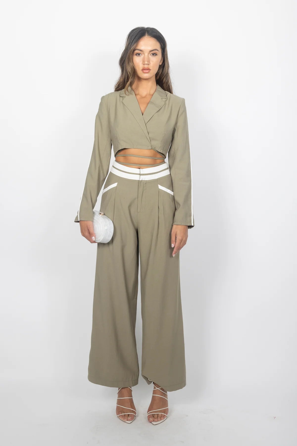 Tailored cropped blazer and pants set