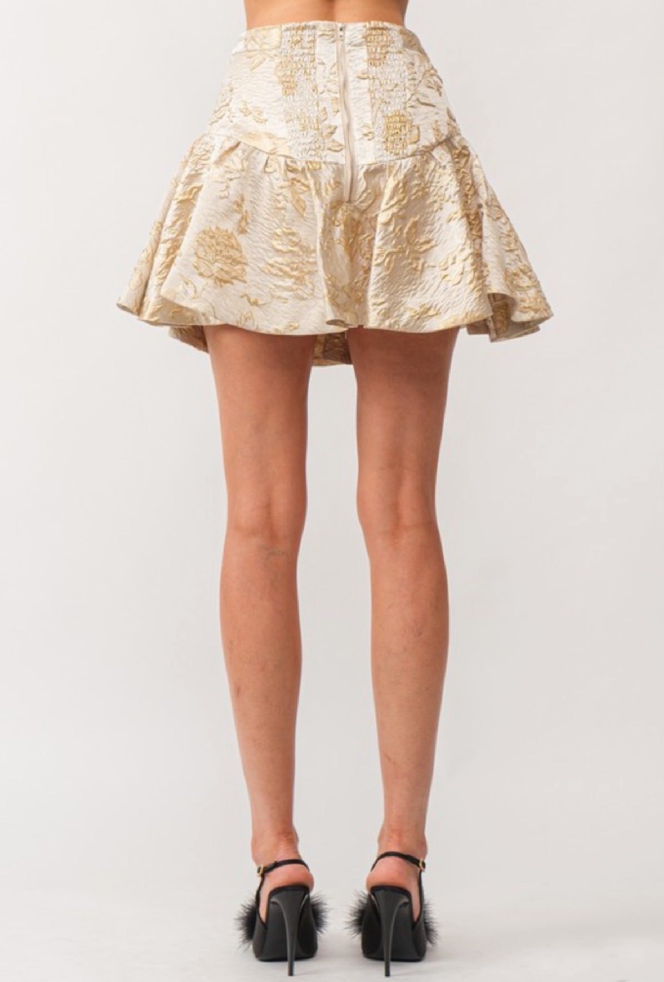 Nina metallic skirt in gold