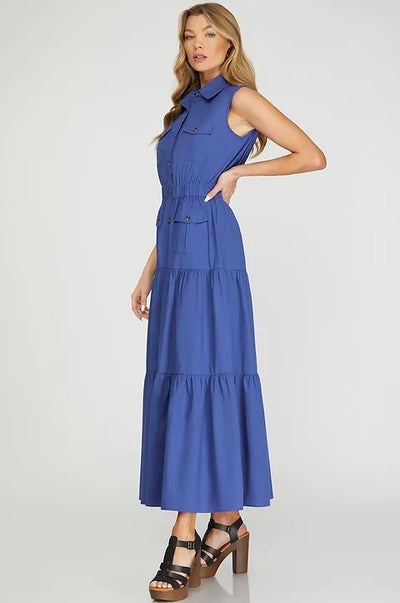 Lillien button down midi dress