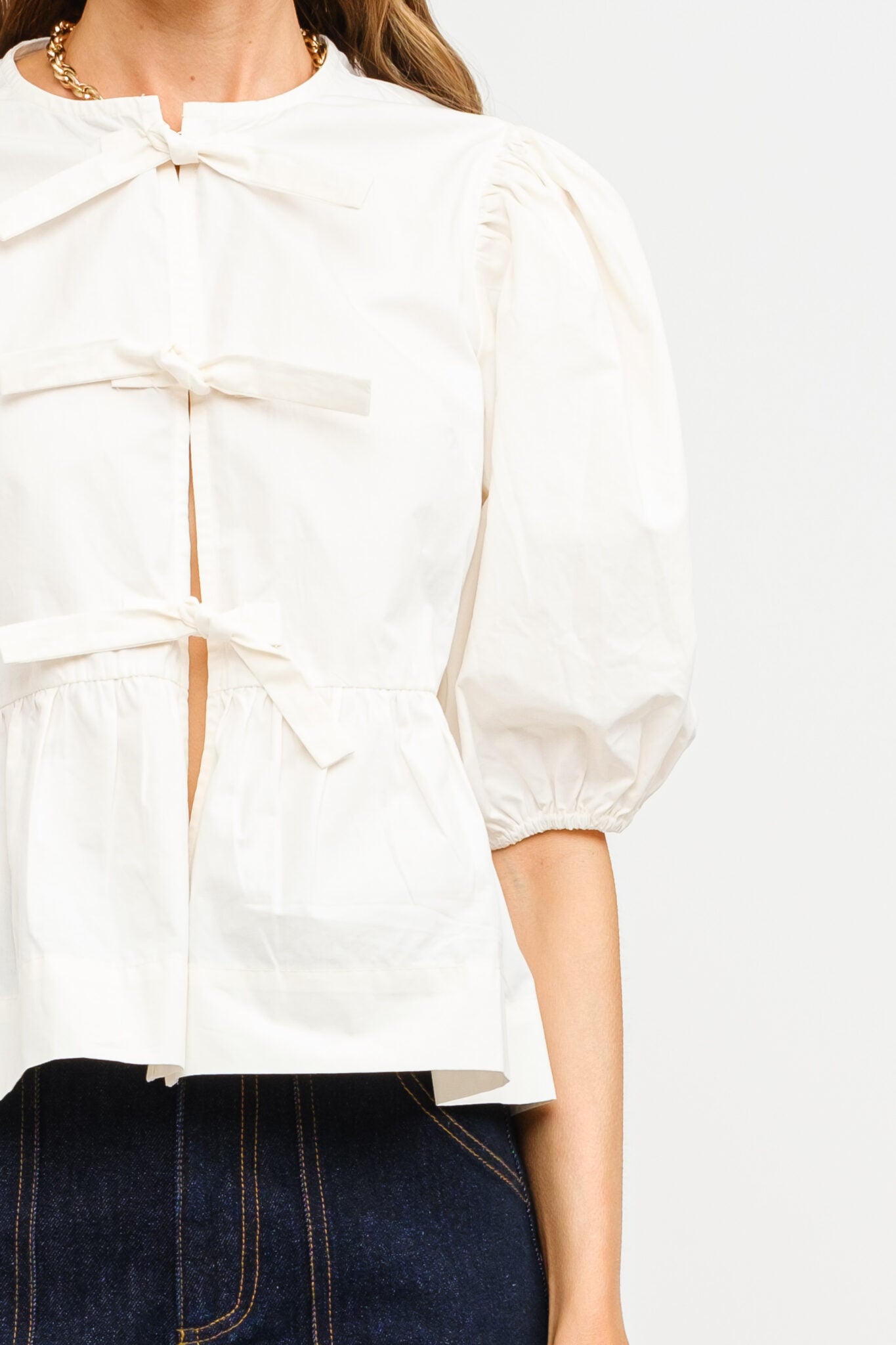 Norah poplin blouse in cream