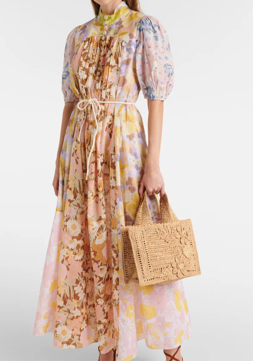 Malha floral midi dress