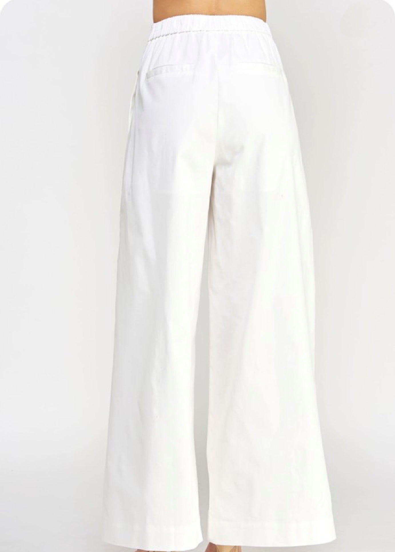 White wide leg pant