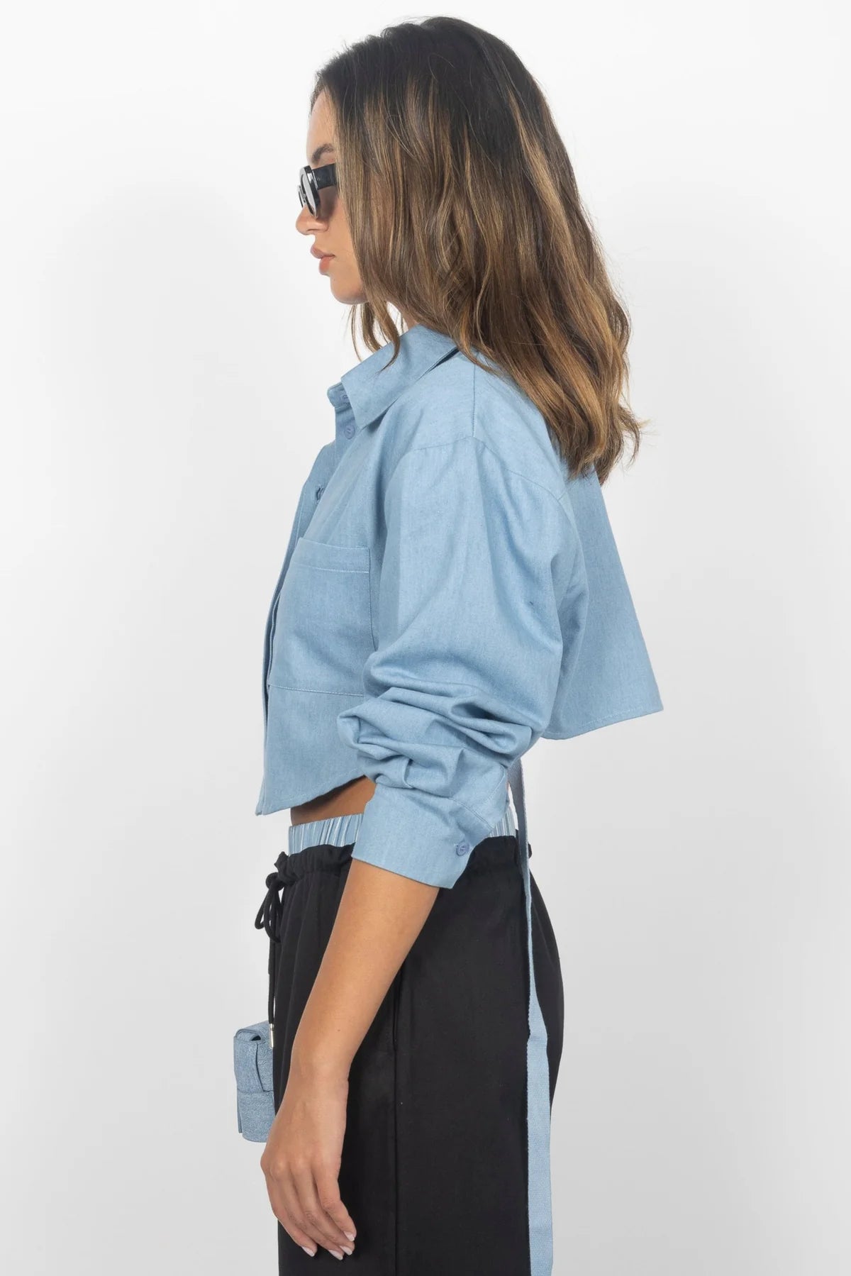 Finley cropped shirt and pant set