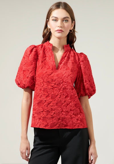 Arielle blouse in red