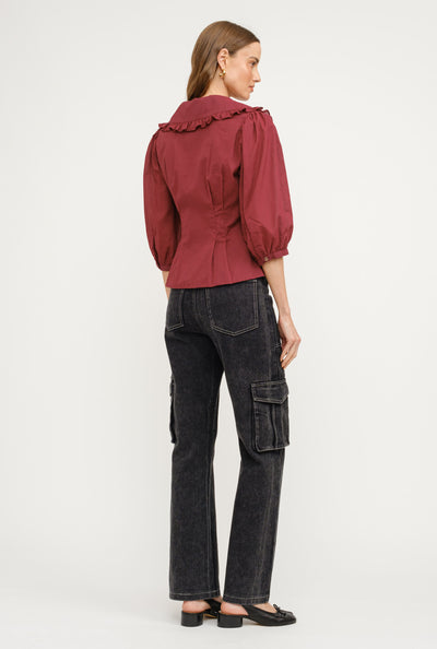 Matilda blouse in burgundy