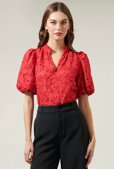 Arielle blouse in red