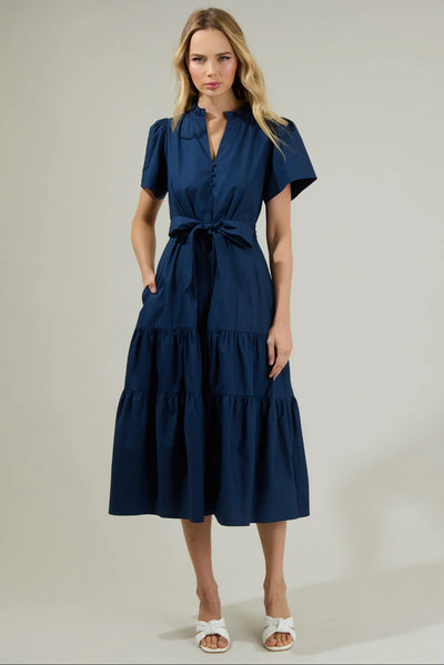 Britt poplin tiered dress