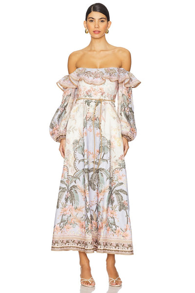 Wylie off shoulder midi dress