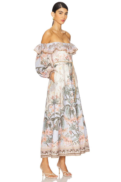 Wylie off shoulder midi dress