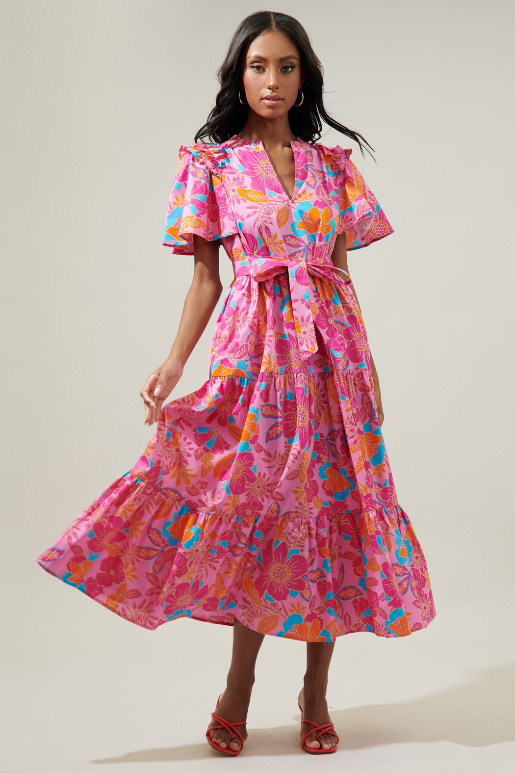 Lisbon garden maxi dress