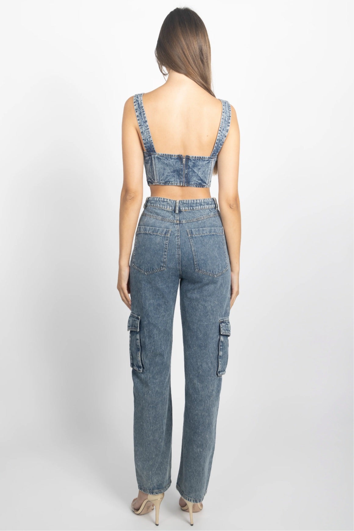 Denim cargo pant