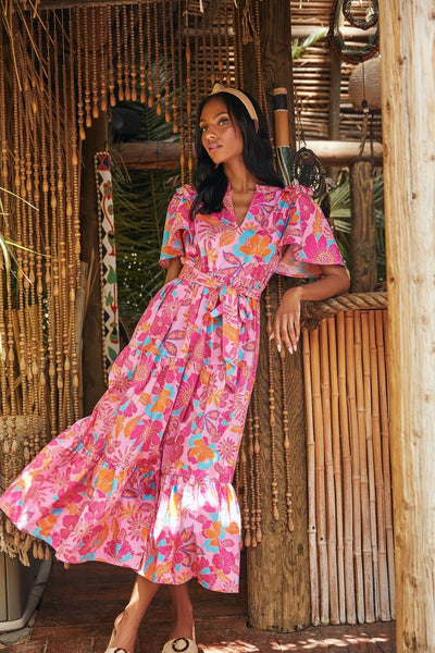 Lisbon garden maxi dress