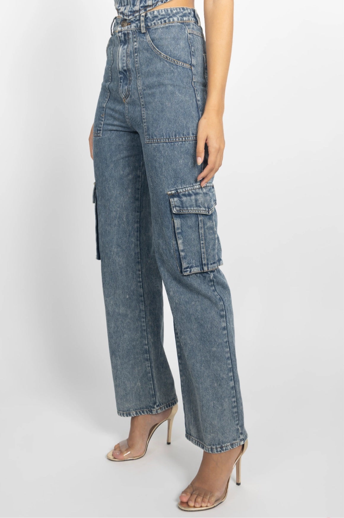 Denim cargo pant