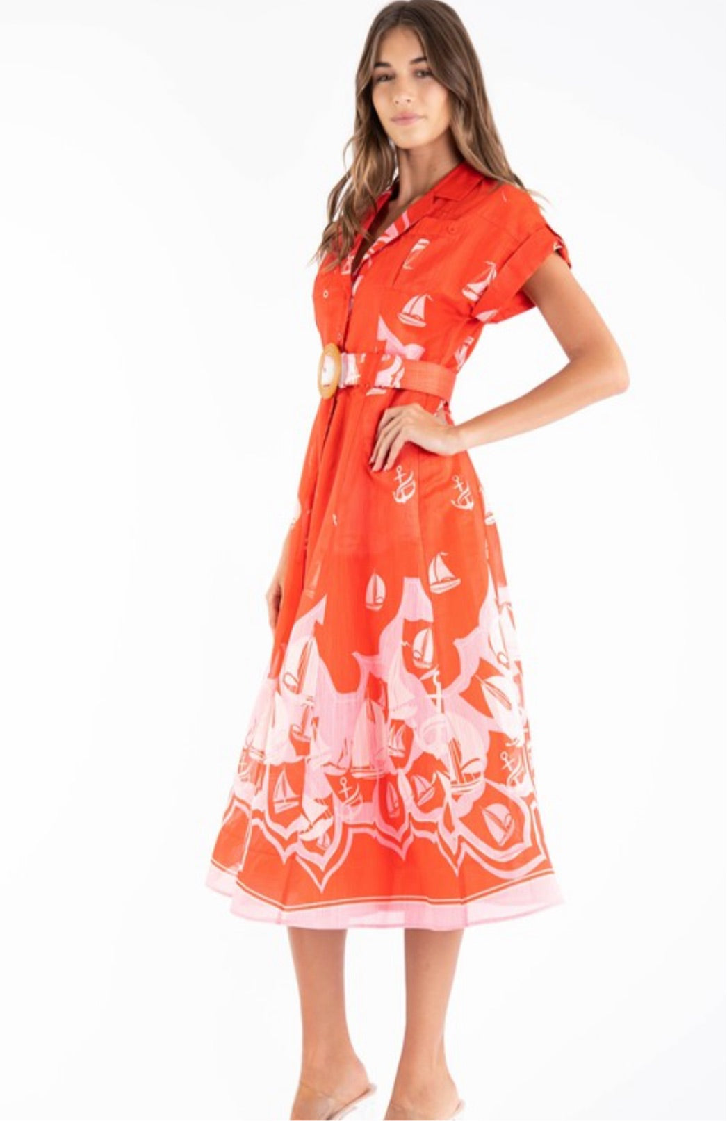 High tide dress in red