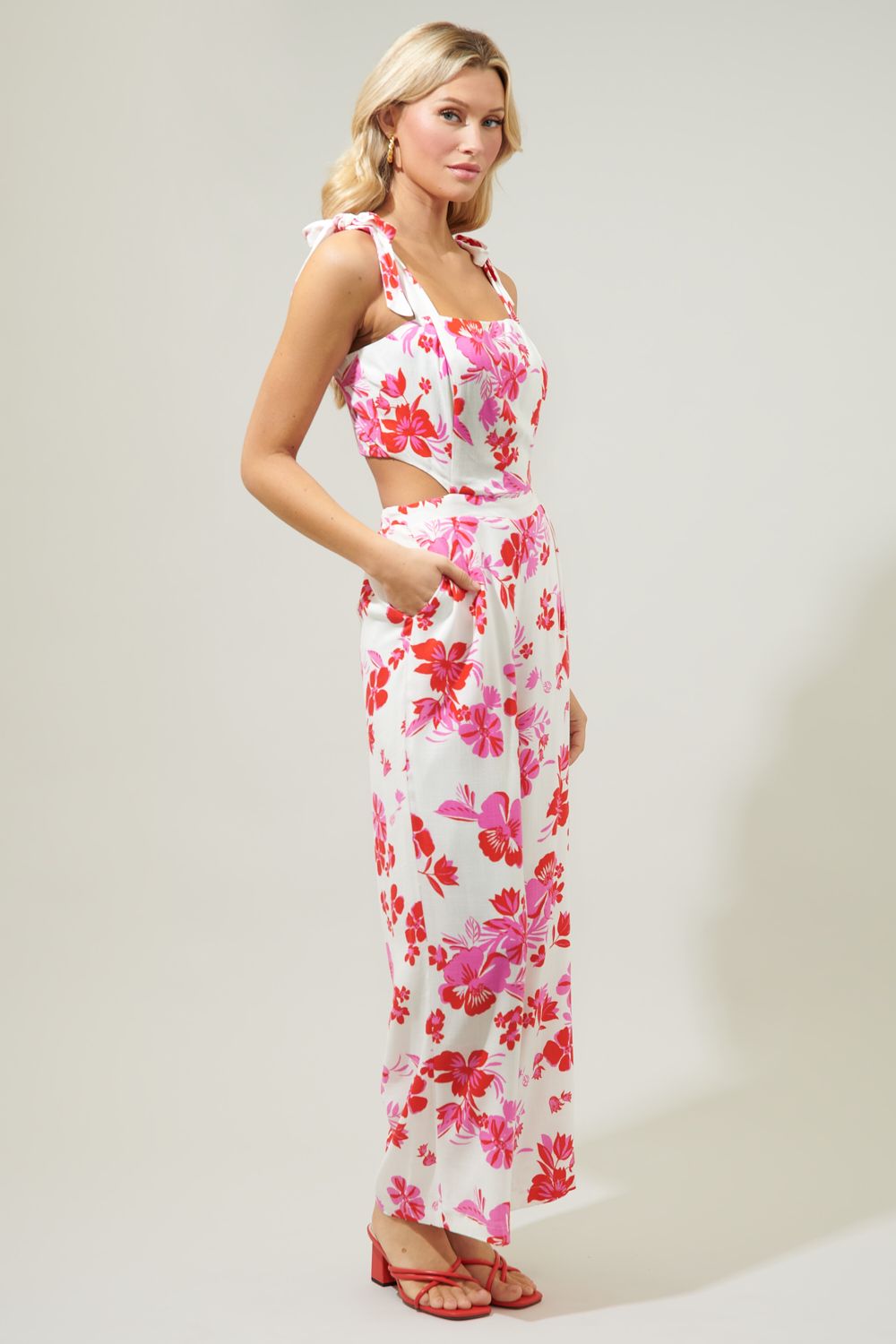 Maui floral cut out jumpsuit