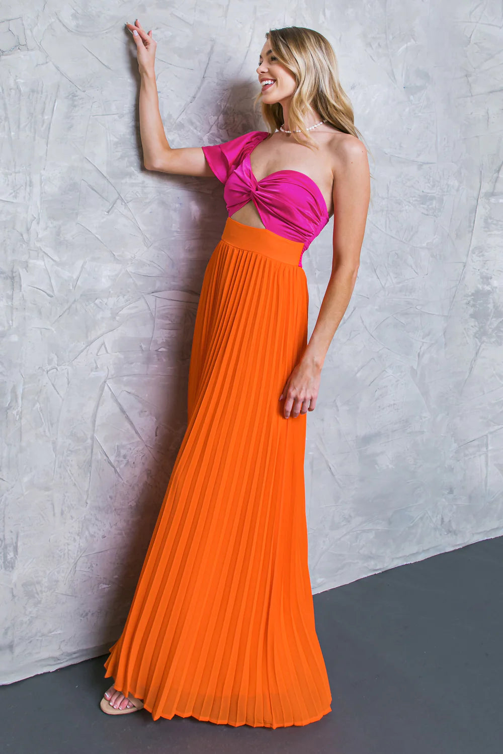 Mirabel maxi color block dress