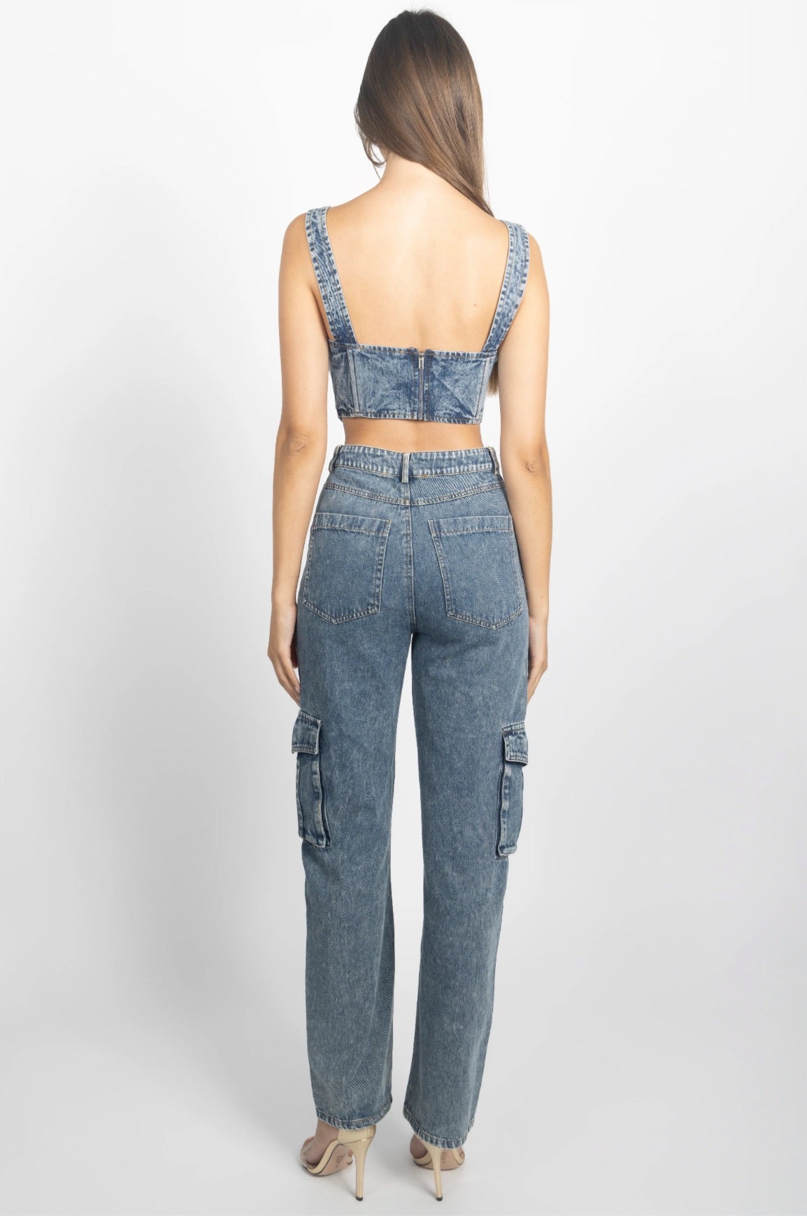 Denim bustier top