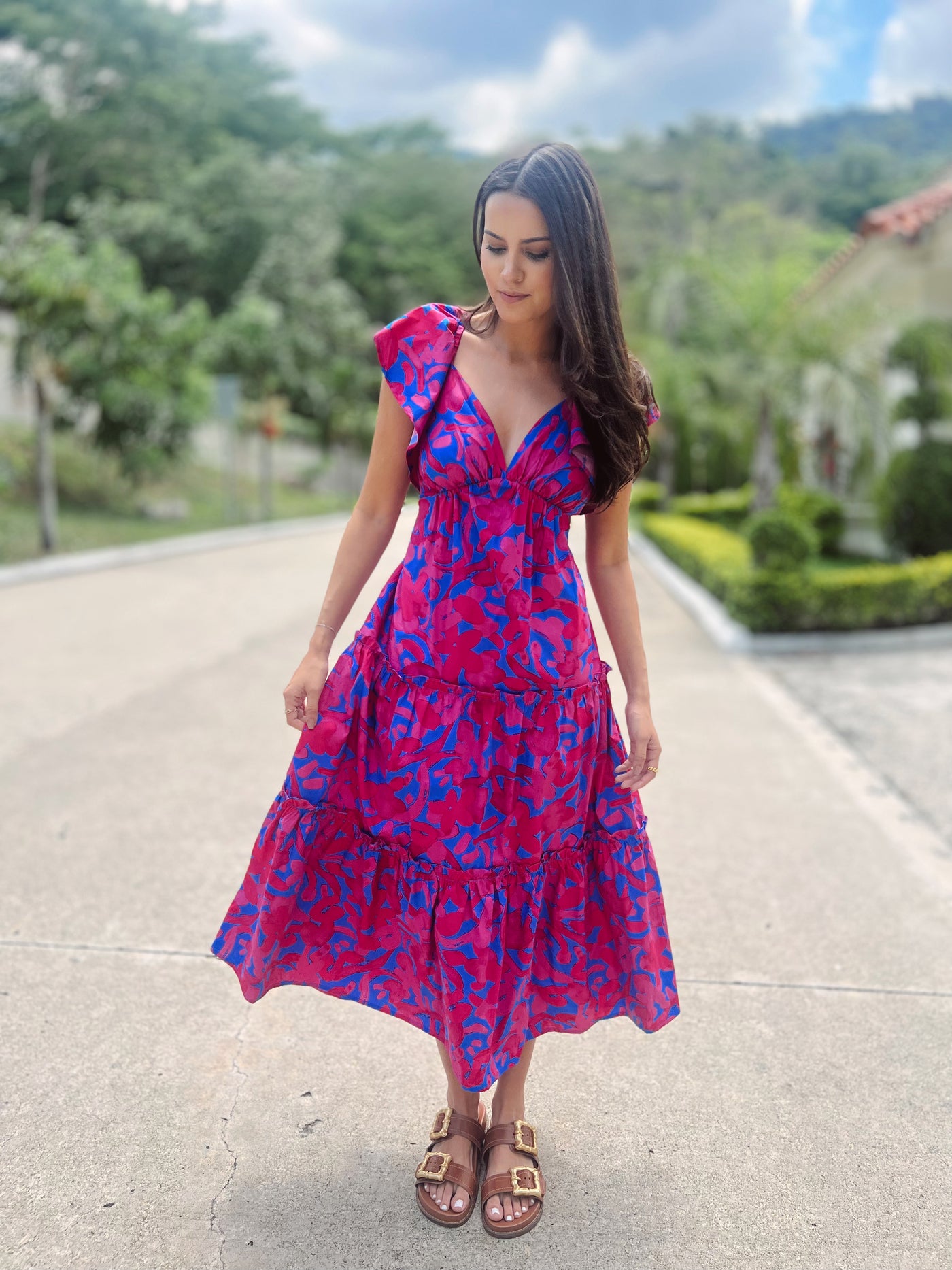 Yeraldi berry midi dress