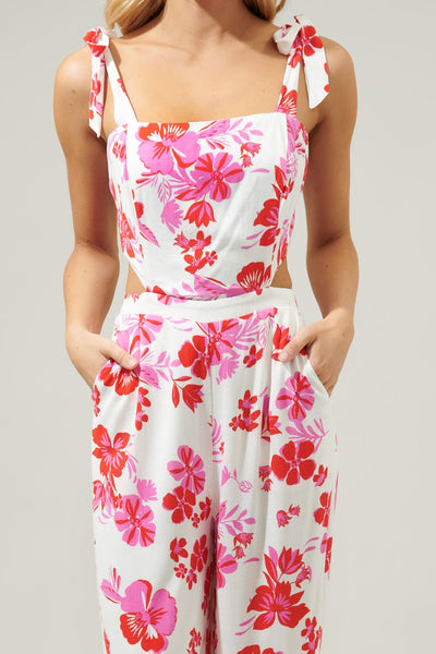 Maui floral cut out jumpsuit