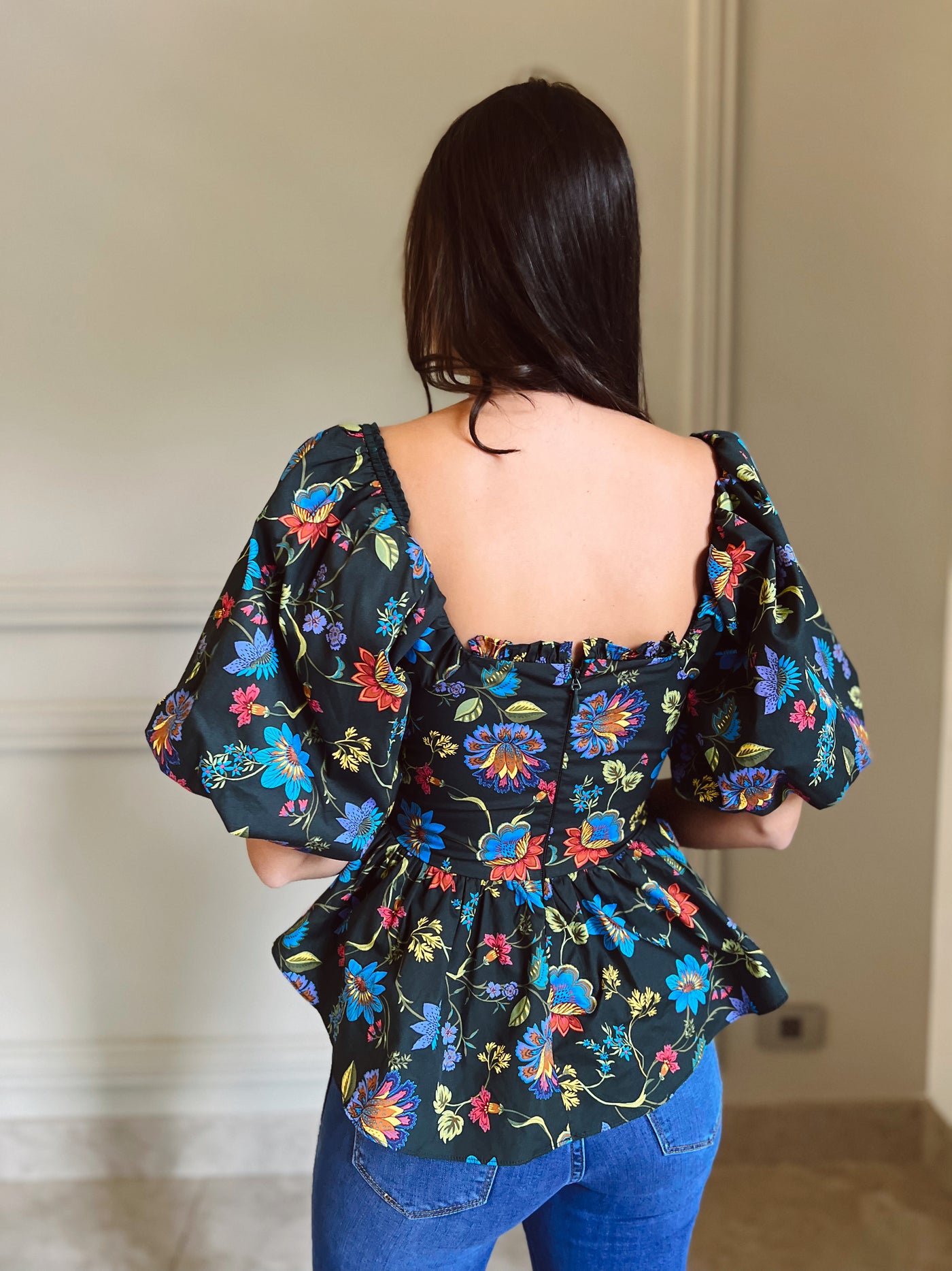 Carlotta floral peplum top