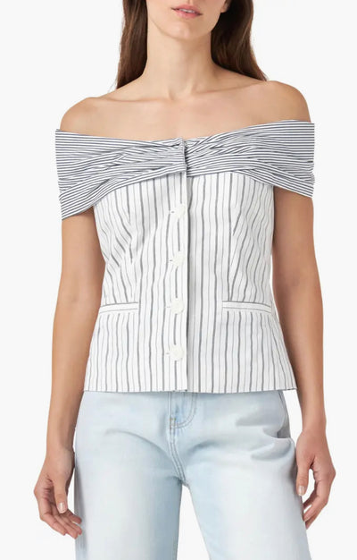 Off shoulder stripe top