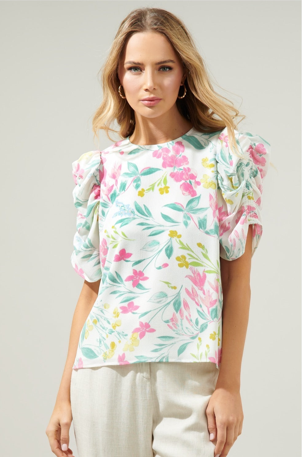 Lauren floral puff sleeved top