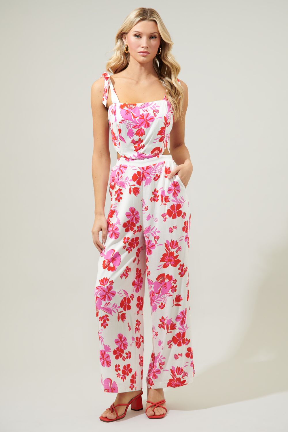 Maui floral cut out jumpsuit