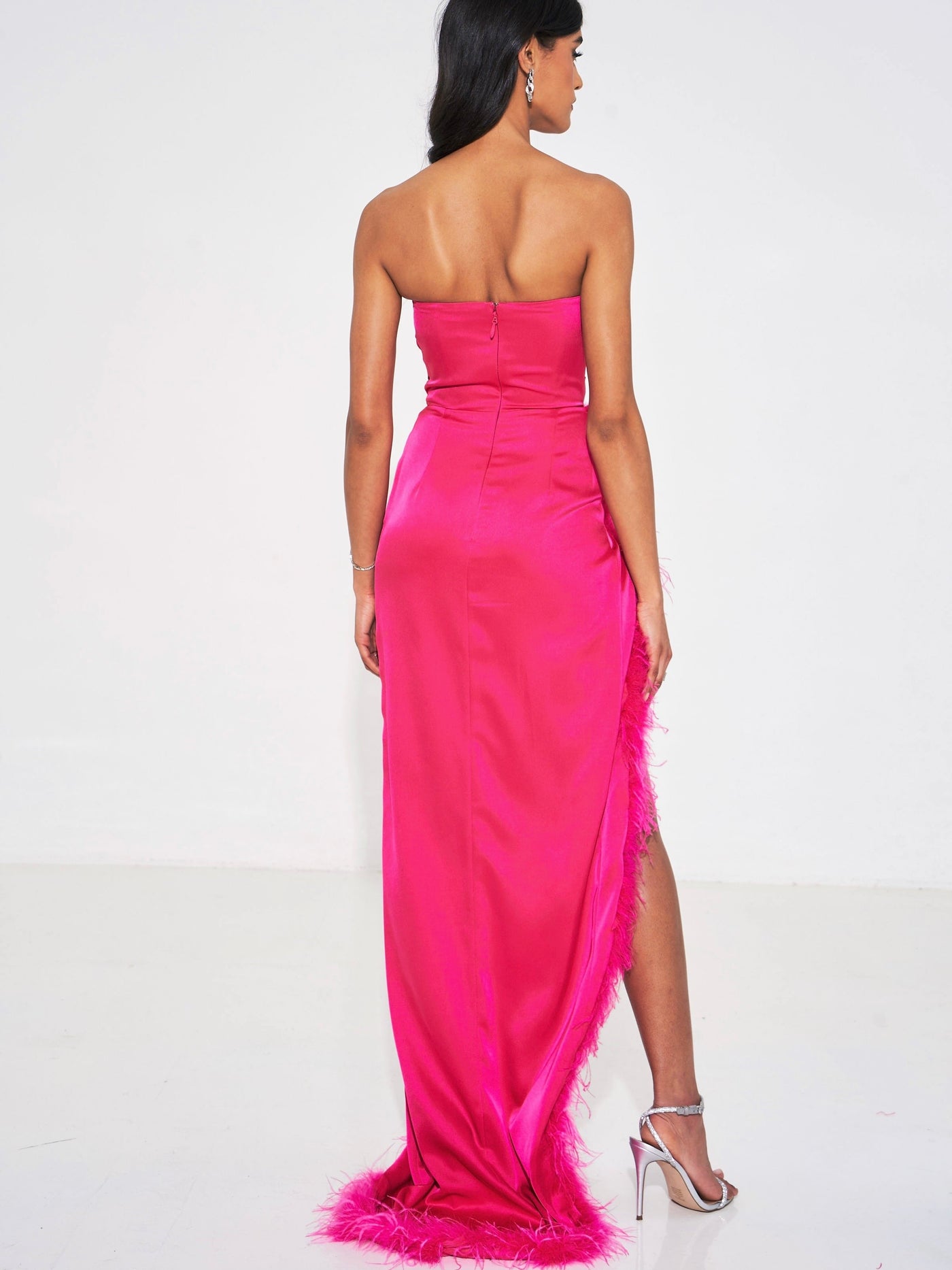 Perry fuchsia feather gown