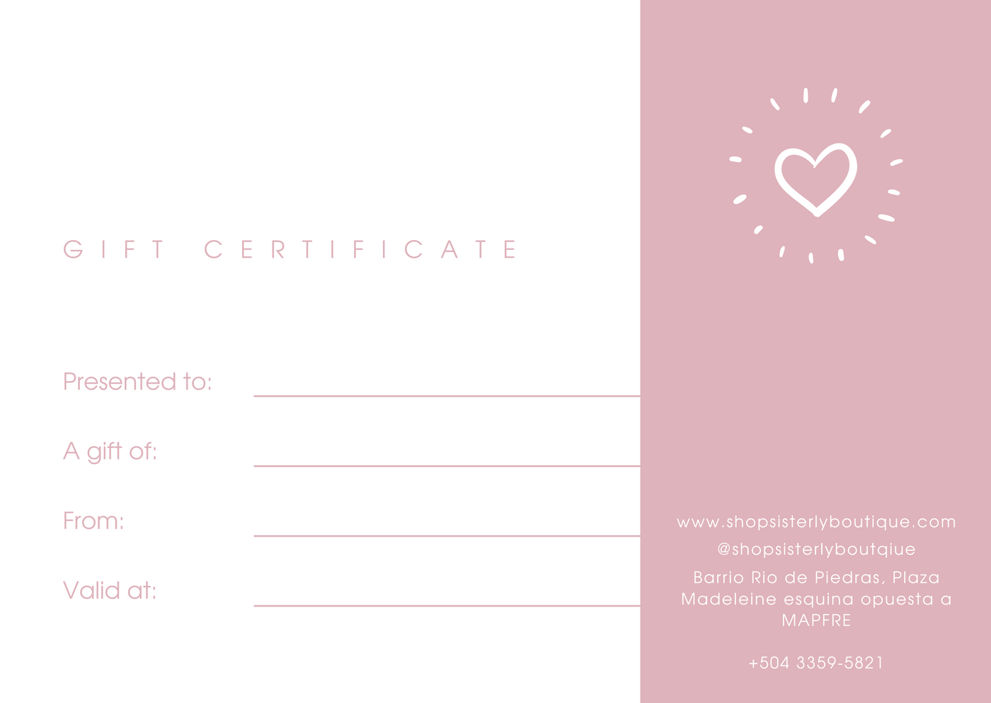 Gift Certificate L.500