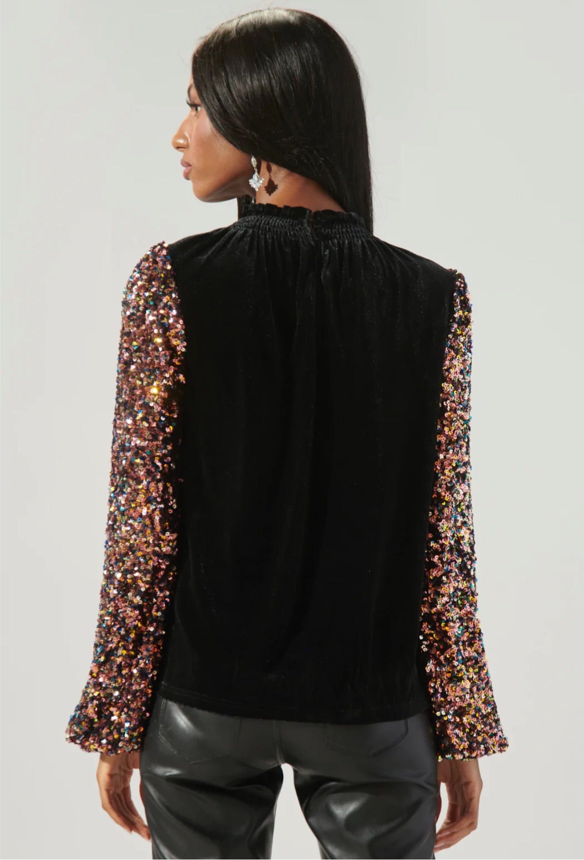 Michelle velvet & sequin top